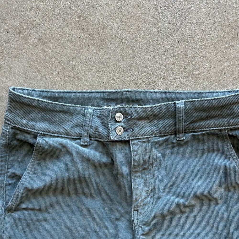 American Eagle High Rise Kick Boot Pants Size 10 Green Corduroy Stretch Flare - Picture 6 of 8